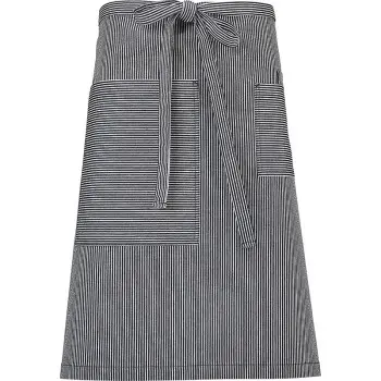 Mercer Culinary Rogue Mid - Bistro Apron - Navy/White Railroad Stripe