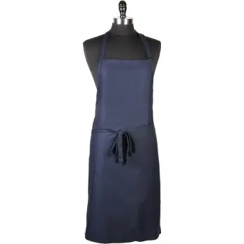 Mercer Culinary Bib Apron without Pocket - Navy Blue - 33" x 23" - Set of 12