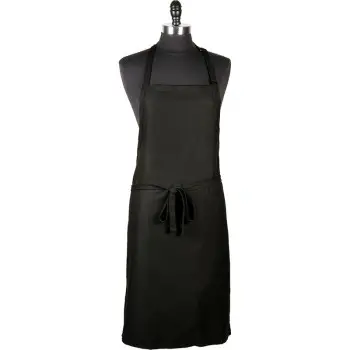 Mercer Culinary Bib Apron without Pocket - Black - 33" x 23" -