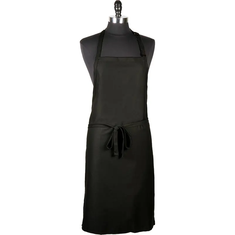 Mercer Culinary Bib Apron without Pocket - Black - 33" x 23" -