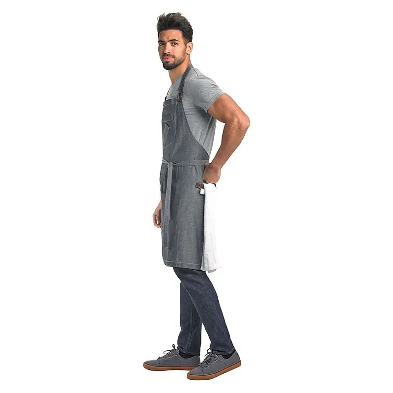 Mercer Culinary Flannery Bib Apron - Black Denim Mercer Culinary Flannery Bib Apron - Black Denim