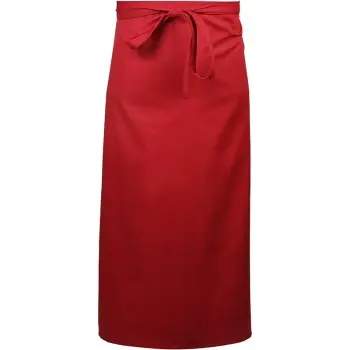 Mercer Culinary 2 - Sided Bistro Apron - Red - 33" x 29" -