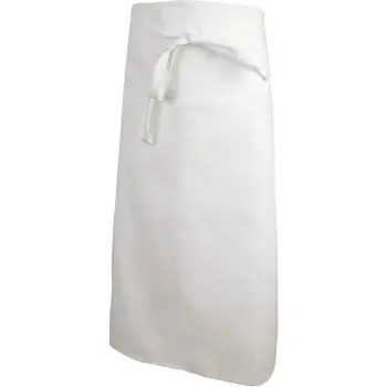Mercer Culinary 4 - Sided Bistro Apron - White - 33" x 29" -