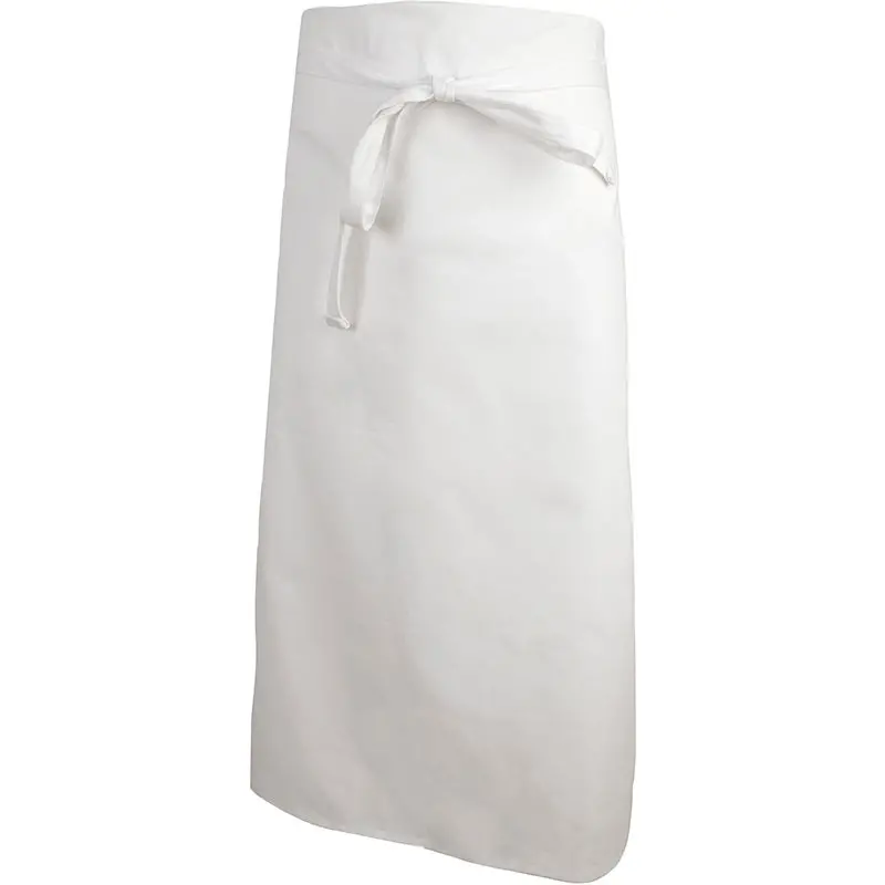 Mercer Culinary 4 - Sided Bistro Apron - White - 33" x 29" -