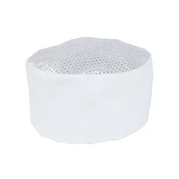 Mercer Culinary Baker's Skull Cap - Mesh Top - White - Set of 12