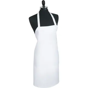 Mercer Culinary Economy Bib Apron without Pocket - White - 33" x 29" - Set of 12