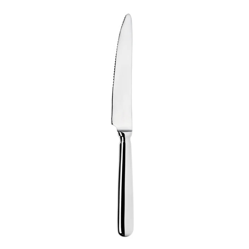 Broggi Baguette Collection Silver Plated Steak Knife Solid Handle - Set of 12