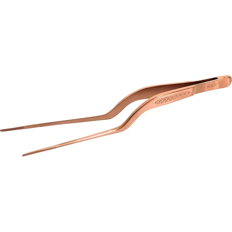 Mercer Culinary Precision Plus Tong - Offset - 6 1/2" - Rose Gold - Set of 12