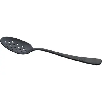 Mercer Culinary Plating Spoon - Perforated Bowl - 7 7/8" - Black - Set of 12