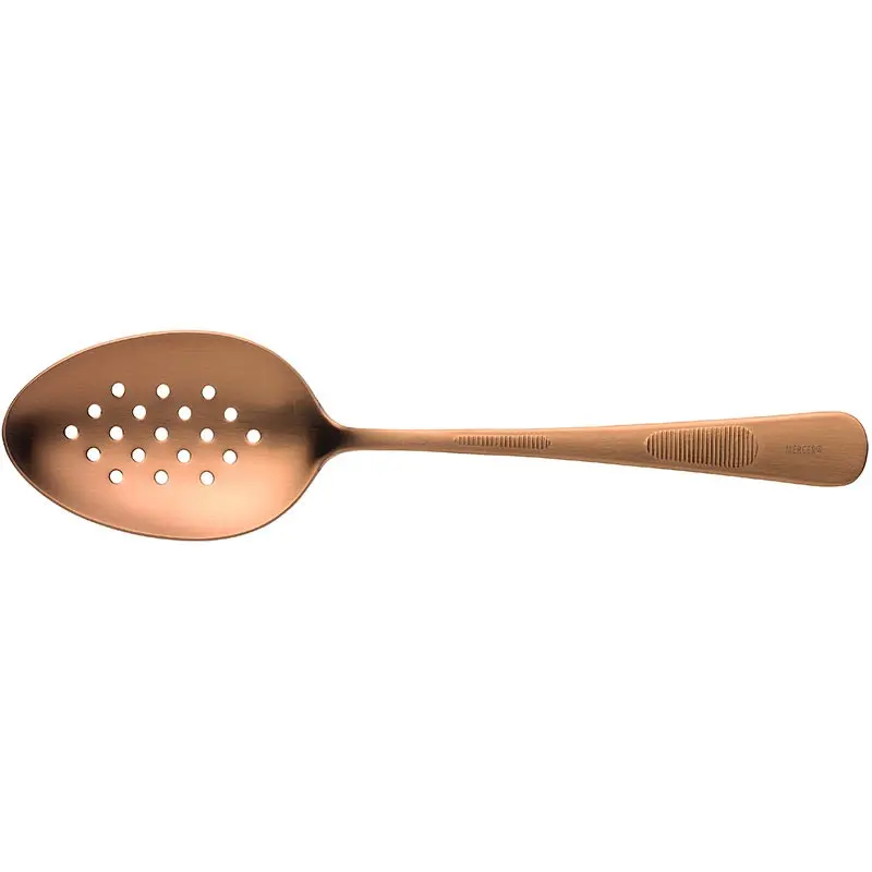 Mercer Culinary Plating Spoon - Perforated Bowl - 9" - Rose Gold - Set of 12 Mercer Culinary Plating Spoon - Perforated Bowl - 9" - Rose Gold - Set of 12