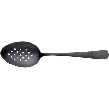 Mercer Culinary Plating Spoon - Perforated Bowl - 9" - Black - Set of 12
