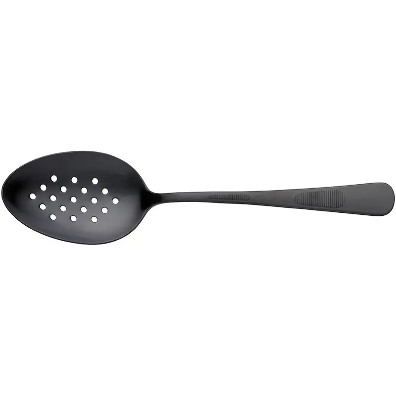 Mercer Culinary Plating Spoon - Perforated Bowl - 9" - Black - Set of 12