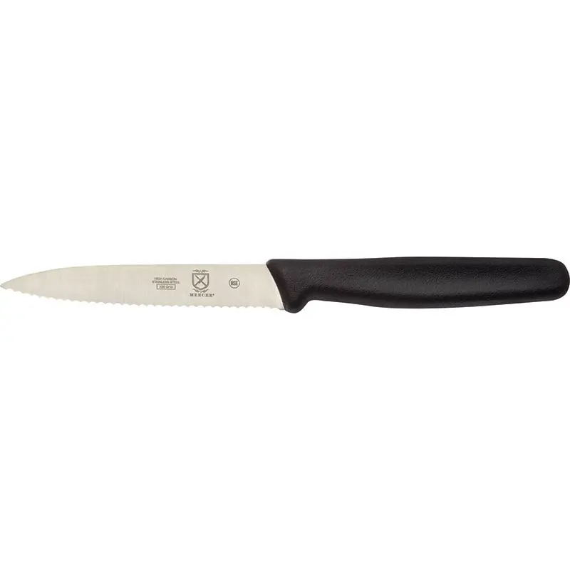 Mercer Culinary 4" Utility Knife - Pointed Tip - Wavy Edge - Bulk - Set of 12 Mercer Culinary 4" Utility Knife - Pointed Tip - Wavy Edge - Bulk - Set of 12