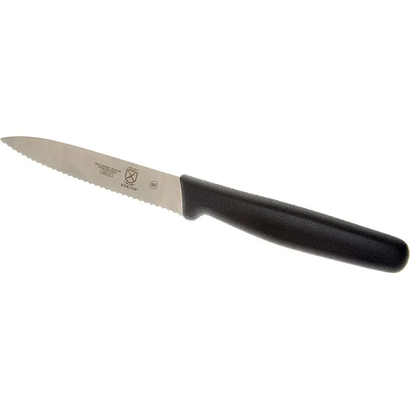 Mercer Culinary 4" Utility Knife - Pointed Tip - Wavy Edge - Bulk - Set of 12 Mercer Culinary 4" Utility Knife - Pointed Tip - Wavy Edge - Bulk - Set of 12