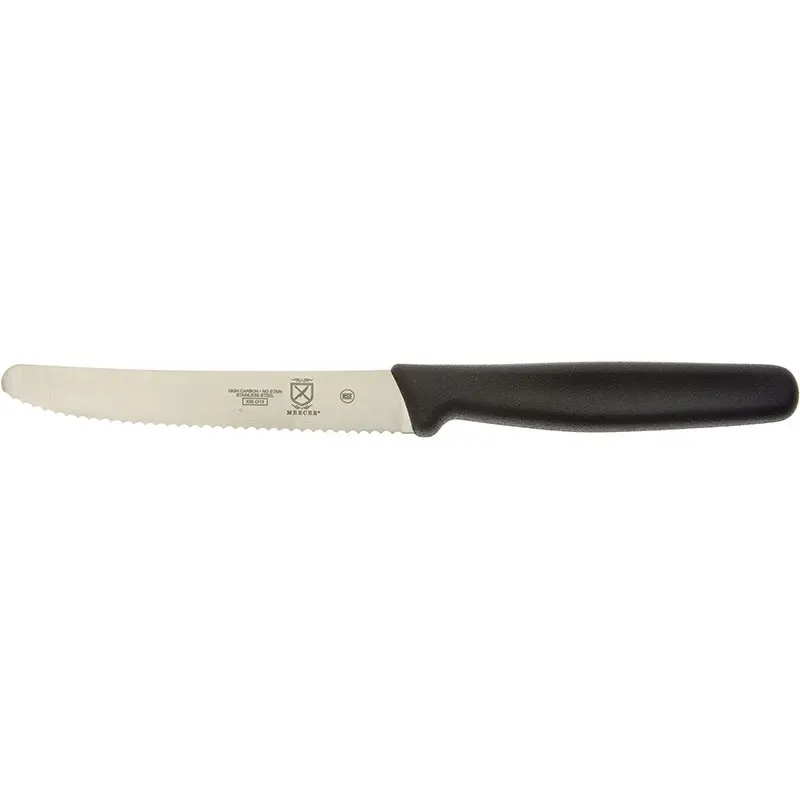Mercer Culinary 4.3" Utility Knife - Rounded Tip - Wavy Edge - Bulk - Set of 12 Mercer Culinary 4.3" Utility Knife - Rounded Tip - Wavy Edge - Bulk - Set of 12
