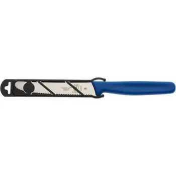 Mercer Culinary 4.3" Utility Knife - Rounded Tip - Wavy Edge - Blue Handle -