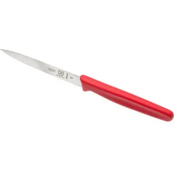 Mercer Culinary 4" Bar Knife - Pointed Tip - Plain Edge - Red Handle - Set of 12