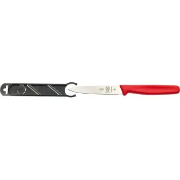 Mercer Culinary 4" Bar Knife - Pointed Tip - Plain Edge - Red Handle - Set of 12