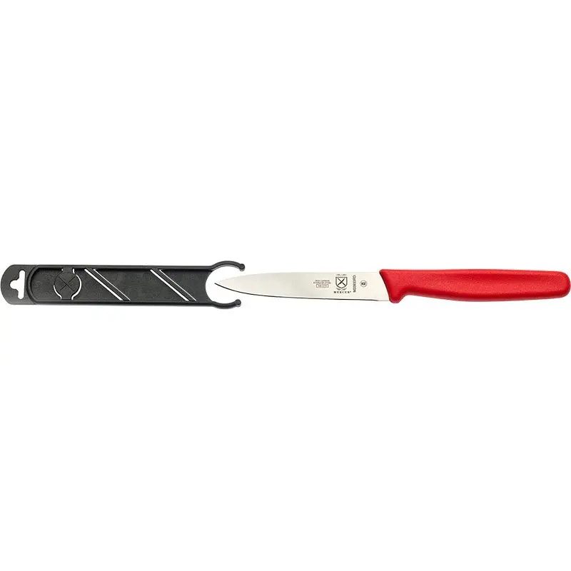Mercer Culinary 4" Bar Knife - Pointed Tip - Plain Edge - Red Handle - Set of 12 Mercer Culinary 4" Bar Knife - Pointed Tip - Plain Edge - Red Handle - Set of 12