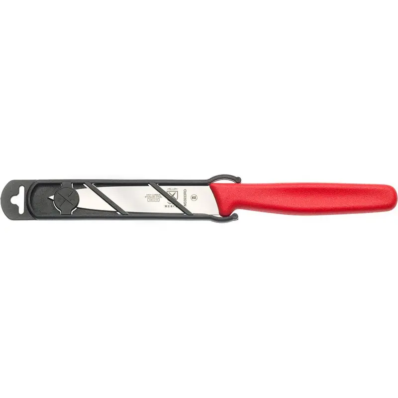 Mercer Culinary 4" Bar Knife - Pointed Tip - Plain Edge - Red Handle -