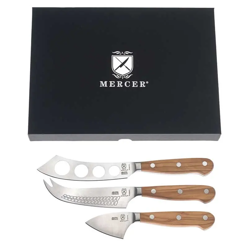 Mercer Culinary 3 - Pc. Cheese Knife Set - Olive Wood Handle - Set of 6