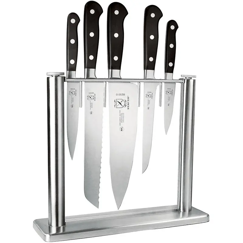 Mercer Culinary 6 - Pc. Knife Block Set - Stainless & Glass - Set of 3