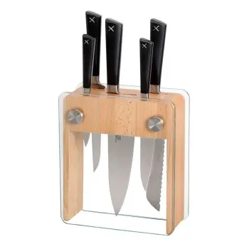 Mercer Culinary 6 - Pc. Knife Block Set - Beech Wood & Glass - Set of 3