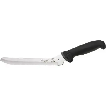 Mercer Culinary 8" Offset Bread - Wavy Edge - Black Handle - Set of 6
