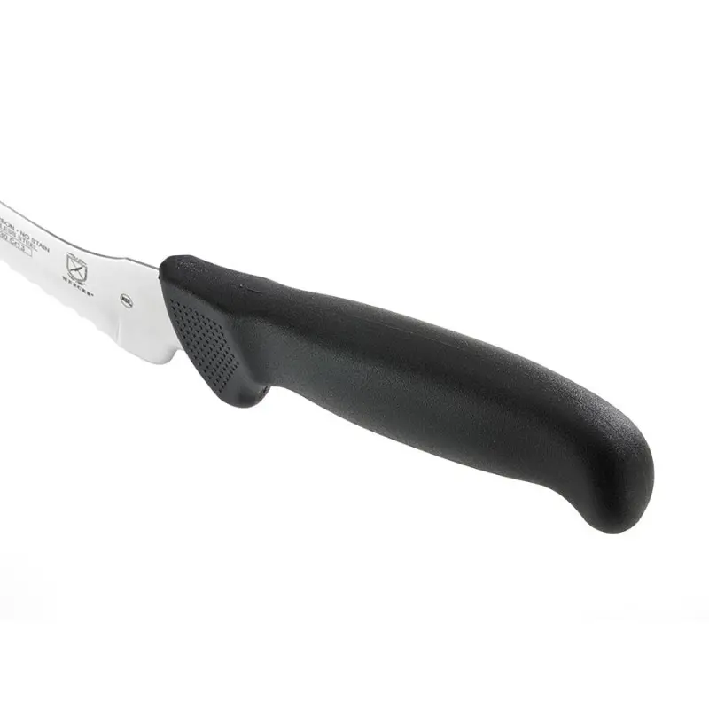 Mercer Culinary 8" Offset Bread - Wavy Edge - Black Handle - Set of 6