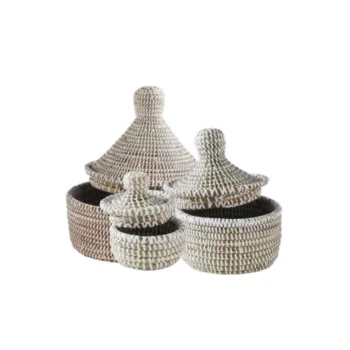 Elegant Set Of 3 Nested Boxes - 20 x 20/15 x 13/9 x 7 cm