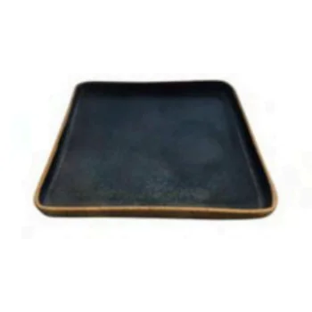 Elegant Kylix Square Platter - Handcrafted Ceramic - 23 x 23 x 2.5 cm