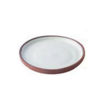 Elegant Krater Round Plate - Handcrafted Ceramic - 17 cm