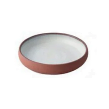 Elegant Krater Round Deep Plate - Handcrafted Ceramic - 22 cm
