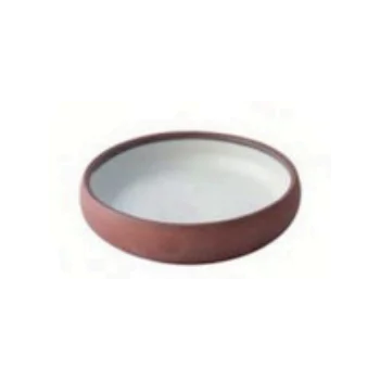 Elegant Krater Round Deep Plate - Handcrafted Ceramic - 15 cm