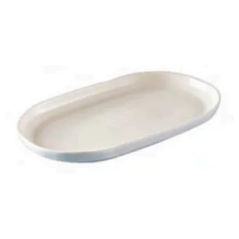 Elegant Moonbeam Platter - Handcrafted Stoneware - 250 x 132 x 38 cm - Set of 6