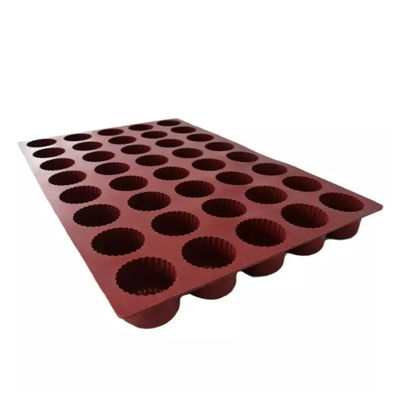 SILMAE Professional Ribbed Cylinder Silicone Pastry Mold - Ø 61 mm x 45 mm – 117 ml - 40 cavity