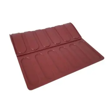 SILMAE Professional Eclair Fondant Topping Silicone Mold - 115 mm x 33 mm x 3 mm – 10.2 ml - 18 cavity