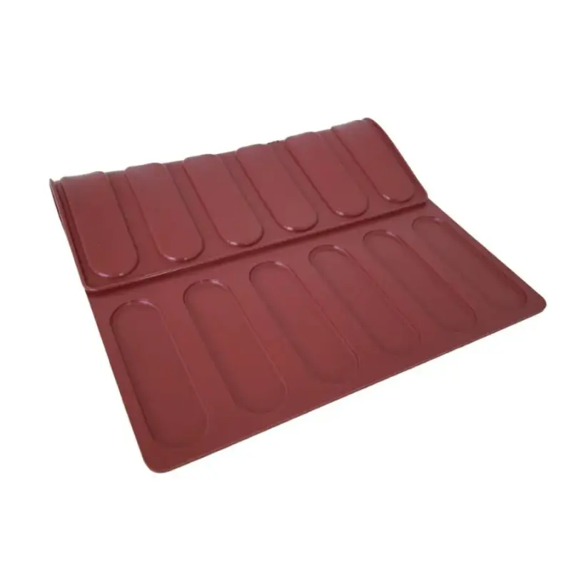 SILMAE Professional Eclair Fondant Topping Silicone Mold - 115 mm x 33 mm x 3 mm – 10.2 ml - 18 cavity