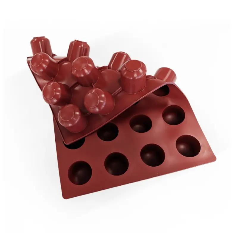 SILMAE Professional Merveilleux Dome Silicone Pastry Mold - Ø 62 mm x 65 mm - 175ml - 24 cavity