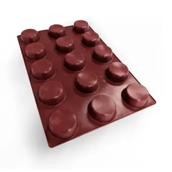 SILMAE Professional Cylinder Silicone Pastry Mold - Ø 90 mm x 35 mm - 187ml - 15 cavity
