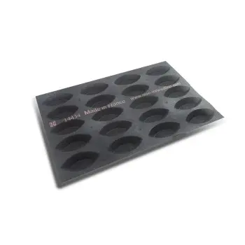 FIBERMAE Professional Instant Tart Barquette Kit Mold with Cookie Cutter - 120 mm x 60 mm x 22 mm - 78ml - 20 cavity