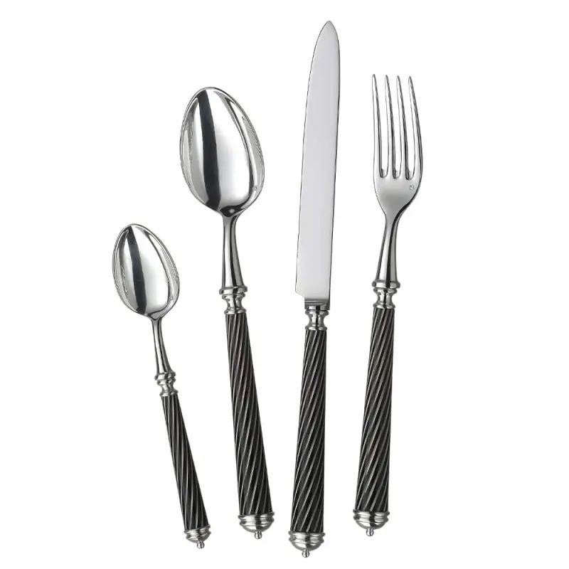 Alain Saint Joannis Cable Black Collection Premium Silverplated Salad Set - 2Pc - 1 Piece Alain Saint Joannis Cable Black Collection Premium Silverplated Salad Set - 2Pc - 1 Piece
