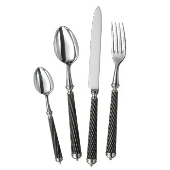 Alain Saint Joannis Cable Black Collection Premium Silverplated Fish Serving Set - 1 Piece