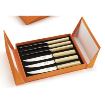 Alain Saint Joannis Oslo steak knives - Gift box of 6 - Grey Horn Style
