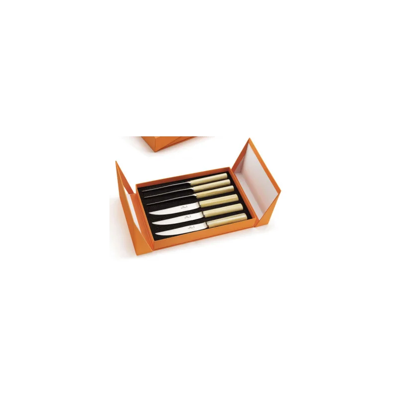 Alain Saint Joannis Oslo steak knives - Gift box of 6 - Brown