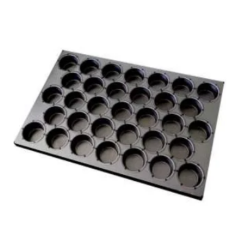 Louis Tellier Non-Stick Coating Steel Muffin Mould - 600 X 400mm - 33 Muffins Ø70mm