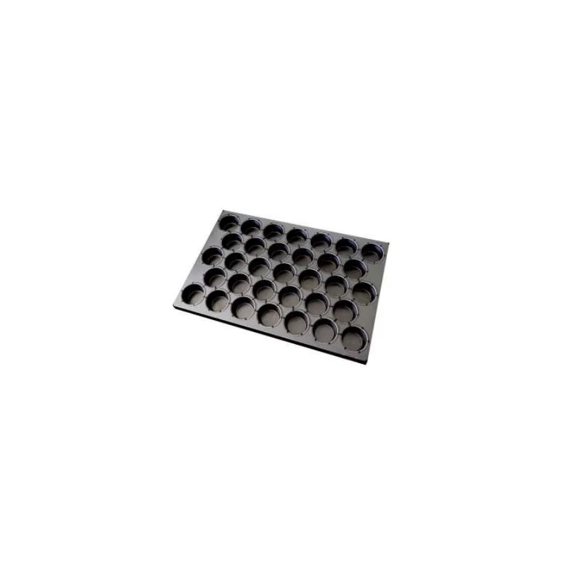 Louis Tellier Non-Stick Coating Steel Muffin Mould - 600 X 400mm - 33 Muffins Ø70mm