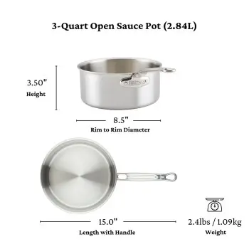 Hestan 20cm/3.0qt Open Saucepan - Set of 2