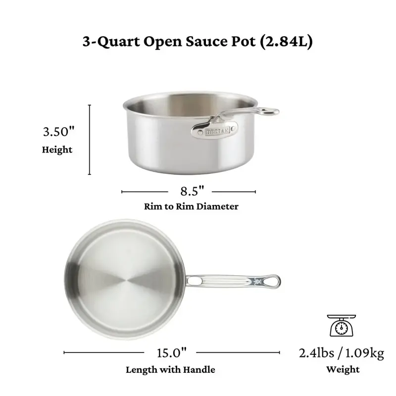 Hestan 20cm/3.0qt Open Saucepan - Set of 2