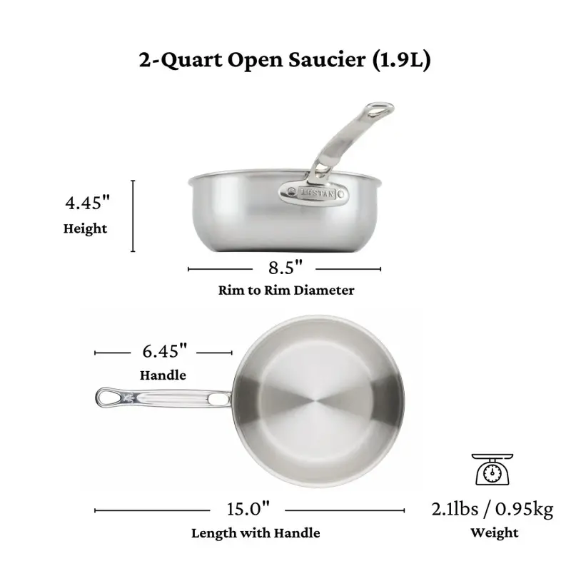 Hestan 20cm/2qt Open Saucier - Set of 2
